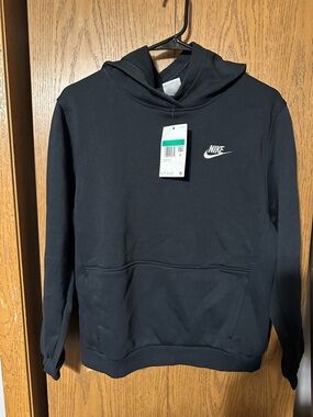 Nike Black Pullover Hoodie with White Swoosh